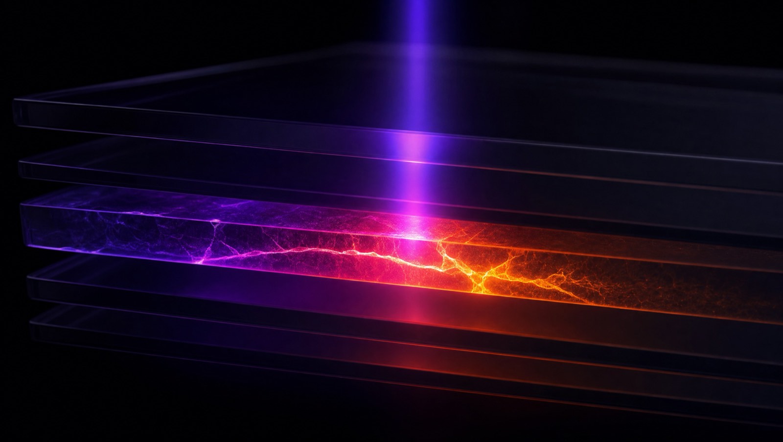 Stratified translucent layers with one lit from within